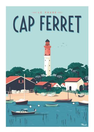 Affiche Marcel "Cap Ferret, Le Phare" 50 x 70