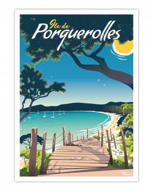 Affiche Marcel "Porquerolles-Plage Notre Dame" 30 x 40