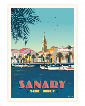Affiche Marcel "Sanary-sur-Mer" 30 x 40