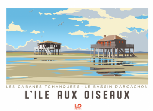 Affiche Lo Factory "Bassin d'Arcachon, l'île aux oiseaux" 30 x 40