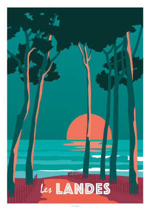 Affiche Syco "Les Landes, les pins" - 50x70