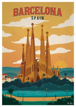 Alex Asfour "Barcelone" - 29.7x42